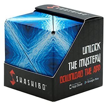 Shashibo Formwechsel-Box – Preisgekrönter, patentierter Zappelwürfel mit 36 Seltenerdmagneten – lässt Sich in über 70 Formen verwandeln (Blue Planet)