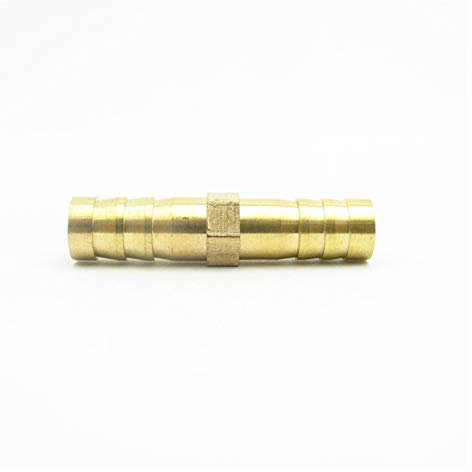 Pangyoo PYouo-Messing Schlauchverbinder 2-Wege-Messing Barbed Rohrfitting, 4mm 5mm 6mm 8mm 10mm 12mm 14mm 16mm 19mm 25mm, Schlauchkupplung gerade, Dickes Material (Color : 12mm OD)