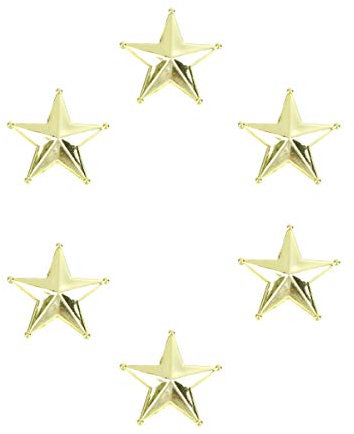 Mini 3D Gold Stars Christmas: 50pcs Xmas Pentagram Star 3cm Tiny Charms DIY Gold for Crafts Holiday Tree Decoration Tree Topper