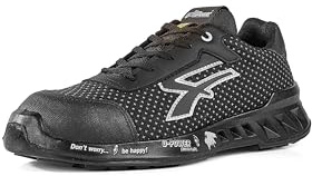 U-Power RV20104 Linea RED LEVE Modello LOGAN Scarpe antinfortunistiche Basso e Leggero, S3 SRC CI ESD, Nero, 38 Dimensioni