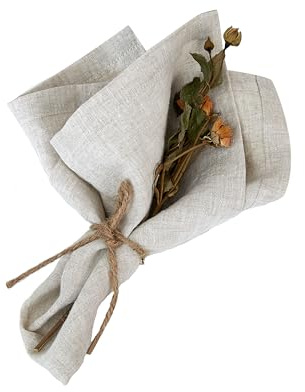 Linen Napkins Leinen Servietten 40 x 40 cm,100% Leinen Stoffservietten Set von 6, für Partys Weihnachten Thanksgiving Hochzeiten, Maschine Waschbar
