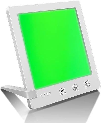 Lampada A Luce Diurna 10000 Lux, Lampada LED per Terapia con Luce Bianca E Verde per La Depressione, Lampada Solare con Controllo Touch, Colori Regolabili, Luminosità, Impostazioni Timer, Funzione