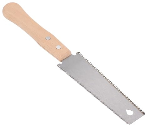 Small Japanese Woodworking Hand Saw with Non Slip Basswood Wooden Handle,Sk5 Steel Double Edge Woodworking Saw for DIY Woodworking and Tree Pruning