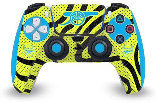 Head Case Designs Offizielle Arsenal FC Away 2023/24 Wappen-Set Vinyl Frontplatte Haut Gaming Aufkleber Abziehbild Abdeckung kompatibel mit Sony PlayStation 5 PS5 DualSense Controller