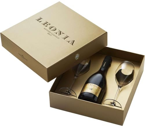 LEONIA SPUMANTE METODO CLASSICO BRUT POMINO DOC CL 75 + 2 BICCHIERI FLUTE FRESCOBALDI