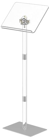 JCSRYD Rednerpult Klappbar Acryl-Podiumständer, Modernes, Klares Rednerpult mit Leseplattform for Klassenzimmer, Hochzeiten, Konferenzen, Konzerte, 40 cm X 30 cm