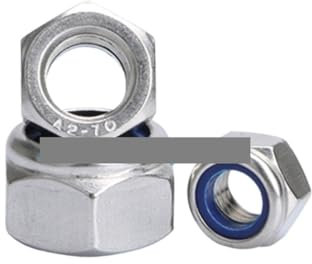 10Pcs M2 M2.5 M3 M4 M5 M6 M8 304 Stainless Steel Nylon Self-locking Hex Nuts Locknut Slip Lock Nut AUOQKQUT(M5)