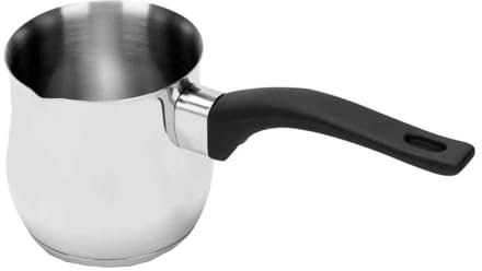 YSAMAX Turkish Style Stainless Steel Tea, Coffee Maker with Long Handle, Robust Construction, Elegant Design, Lightweight, Easy to Clean and Store, 170ML, (6.5 CM)