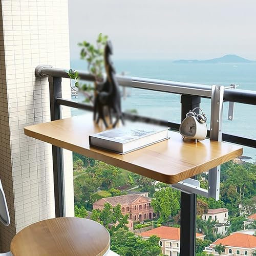 PQXQZ Balkon Hängetisch Klappbarer Balkonhängetisch Hängender Balkon Klapptisch mit Einstellbarer Höhe für Blumenständer Zum Lernen(120cm/47in)