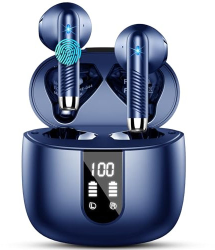 Wireless Earbuds, Bluetooth 5.4 Headphones NEW Wireless Headphones with 4 ENC Mic, 56H Bluetooth Earphones in Ear Noise Cancelling Deep Bass, Mini Ear Buds Bluetooth Earbuds IP7 Waterproof LED Display