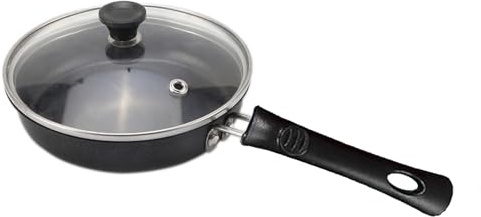 HechoVinen Small Frying Pan with Glass Lid,16CM Mini Stainless Steel Induction Cooking Pot,Non- Stick Small Egg Frying Pan for Gas Stove Induction Hob (12CM)