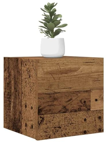 BOWEKAM Möbel, Unterhaltungszentren und TV-Ständer, wandmontierter TV-Schrank, Altes Holz, 30,5 x 30 x 30 cm