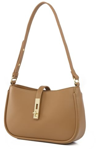 Travistar Handtasche Damen Klein Elegant Schultertasche Damen PU Leder Achseltasche Y2k Tasche Satteltasche Abendtasche Clutch mit Reißverschluss Coole Khaki Umhängetasche für Teenager Mädchen