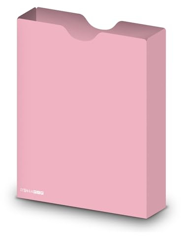itenga Heftbox DIN A4 – Aufbewahrungsbox für Hefte & Blöcke | aus extra stabilem 0,7mm PP Kunststoff | flach geliefert, faltbar | Schutzbox für Schule, Studium & Büro (rosa)