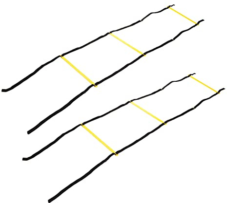 Safety Ladder 2Pcs Football Speed Training Ladder, 2M 4 Rung Footwork Rope Ladder with Carry Bag for Agility and Coordination Training