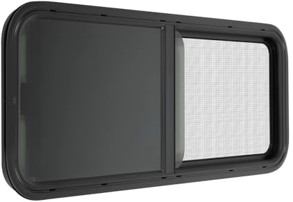 Fenêtre avec moustiquaire - 1000 x 400 mm - Fenêtre latérale Push Up - Pour camping-car, caravane, camping-car