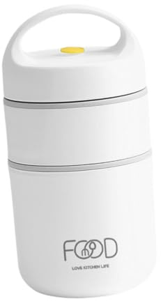 Gcljlmy - Fiambrera apilable de acero inoxidable, caja bento a prueba de fugas, compartimento sellado, 2 niveles, fiambrera portátil para adultos para oficina