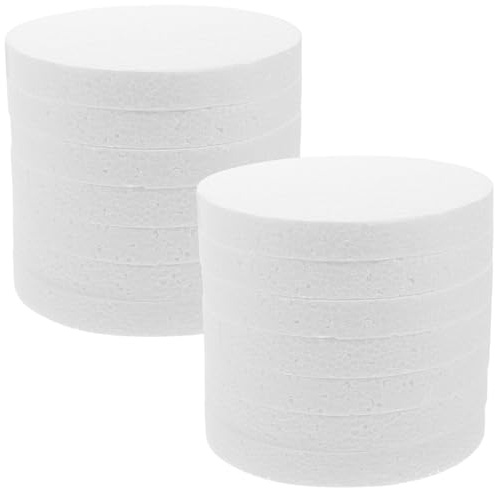 Healvian Set 16 Pezzi Dischi Rotondi in Schiuma 2 CM Spessore 15 CM Diametro Supporto Bianco per Decorazioni Torte Fai da Te Accessori per Arti e Mestieri e Decorazioni di Feste