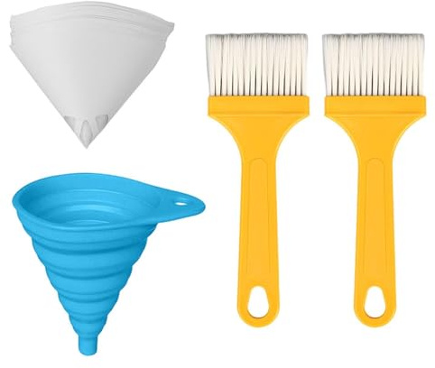 1 Pieza De Embudo De Pintura, 50 Piezas De Embudo De Papel, 2 Piezas De Pincel, Papel De Filtro De Pintura En Aerosol para Automóvil, Filtro De Pintura Artística, Accesorios Hechos A Mano.