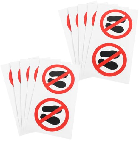 Mikinona 20 pièces Lot de Autocollants de Sécurité No Step Étiquettes Avertissement Robustes pour Atelier et Usine Stickers Papier Durables pour Signalisation Interdiction de Marcher