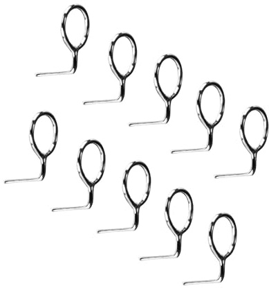 Juego de 10 guías de caña de pescar, mini guía de anillo de acero inoxidable, guía de caña de mosca, reemplazo de pesca, 7,6 mm