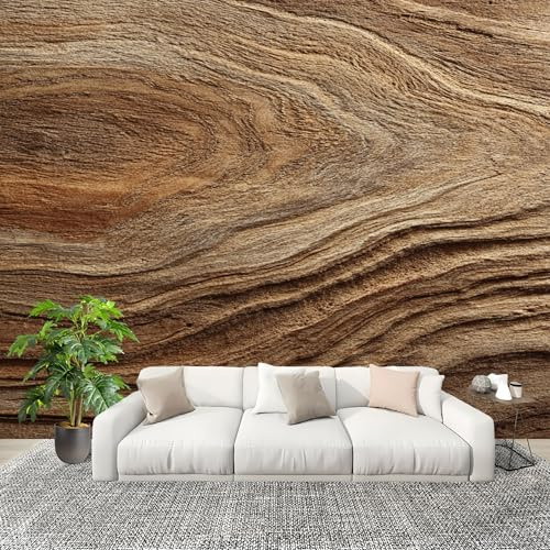 Non autoadesivo Carta da Parati Fotografica 350x256 cm Realistico Minimalista Strutturato Facile Installazione Decorazione Parete Grande Fotomurali Marrone HD Resistente UV Rimovibile Murale