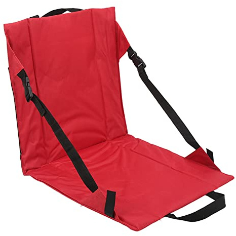 Akozon Cuscino Pieghevole da Stadio Portatile da Esterno con Supporto per la Schiena Tessuto in Bue 600D Leggero per Eventi Sportivi da Campeggio in Spiaggia