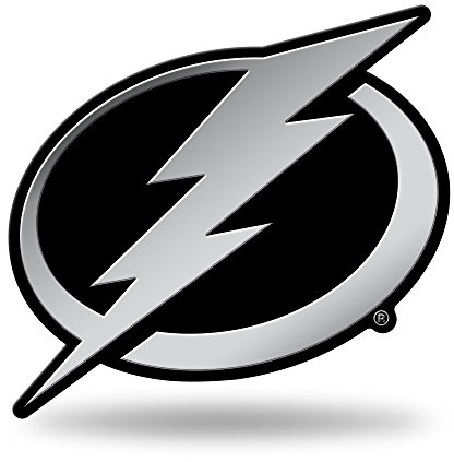 Rico Industries NHL Tampa Bay Lightning Chrome Finished Auto Emblem 3D Sticker, Silver