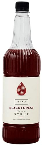 SIMPLY Black Forest Syrup (1 Litre) | Vegan & Nut Free Flavoured Syrup for Coffee, Cocktails & Baking