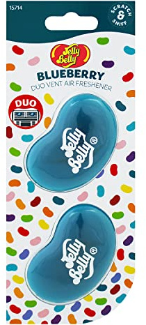 California Scents Jelly Belly Blueberry Mini Vent 3D Gel Duo Pack Air Freshener Car Fragrance, Green