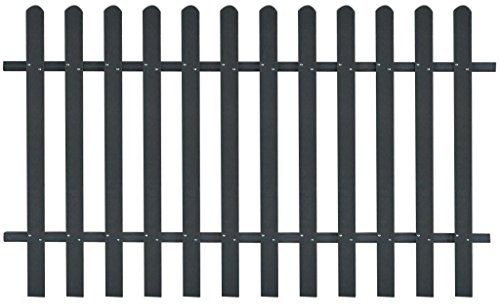 Festnight WPC Lattenzaun Gartenzaun Zaun 200 x 120 cm Grau