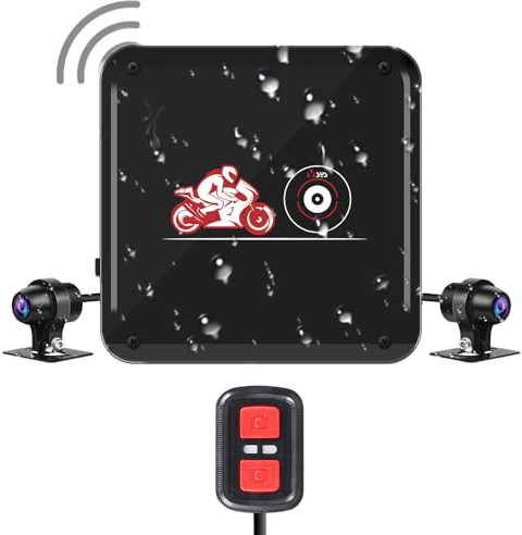 VSYSTO Motorrad Kamera, Ganzkörper Wasserdicht Nachtsicht 130° Weitwinkelobjektiv HD 1080P vorne und hinten Kamera Motorrad-Fahrrekorder mit GPS, G-Sensor Loop-Aufnahme (Schwarz-B6QL)