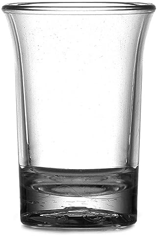 Virtually Unbreakable Polycarbonate Shot Glass Elite Premium 25ml Flare Shot Pack of 12