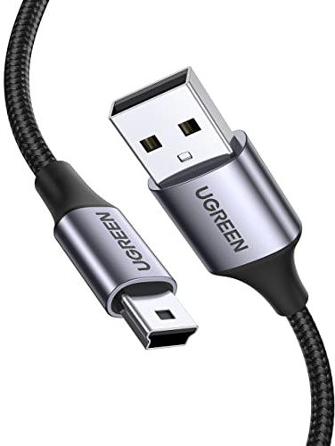 UGREEN USB Mini-B Kabel Ladekabel Nylon (3m) | USB A Stecker auf Mini USB Stecker kompatibel mit PS3 Game Controller, Externe Festplatte, Dashcam, Mikrofon, usw.