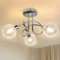 Depuley Plafoniera LED Moderne con 3 Luci, Lampadario da Soffitto, Aspetto Cromato, vetro, fantasia filo, Faretti da Soffitto 3 attacchi G9, Faretto Sferico da Doffitto per Soggiorno, Camera da Letto