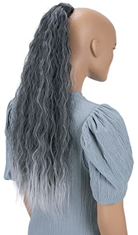CAISHA 65cm Zopf Klettverschluss Haarteil Extension Grau Mix HCW108