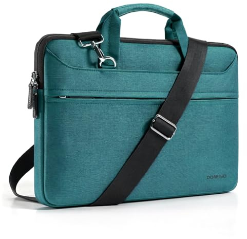 DOMISO 14-15 Zoll Laptoptasche Schultertasche Umhängetasche Laptop Tasche | Wasserdicht Aktentasche für 14 Zoll Lenovo Acer ASUS Dell HP Chromebook Notebook, MacBook Air/Pro 15,Teal