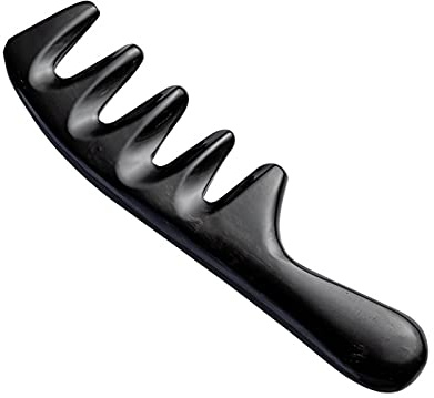 Hornkamm, Verdickter Schwarzer Büffelhorn 5-Zähne-Kamm, Massage-Entwirrungs-Haarkämme Antistatisch Breiter Zahnkamm Für Frauen Männer Dickes, Lockiges Und Welliges Haar (thickness 1.5CM)