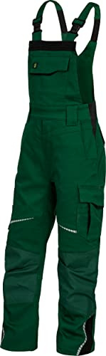 Leibwächter Kinderlatzhose FlexLine, Größe 134–140, Grün, Stretchbund, Knieverstärkung, verstellbare Träger, robuste Arbeitshose Schule, Werkstatt, Garten, atmungsaktiv, Innenfutter, Seitentasche