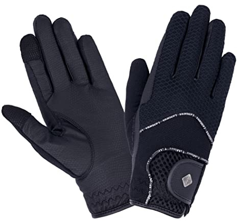LeMieux Unisex 3D Mesh Riding Gloves in Black - Lightweight & Breathable - Anti Slip