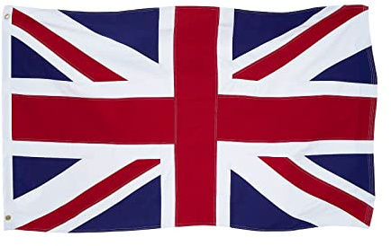 Homissor Britische Flagge, Baumwolle, 7,6 x 12,7 cm, Union Jack, England, bestickt, genähte Streifen, Großbritannien-Flagge, strapazierfähig, für den Außenbereich