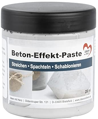 Ideen mit Herz - Pasta de efecto concreto | Pintura para crear un aspecto concreto | 250 ml