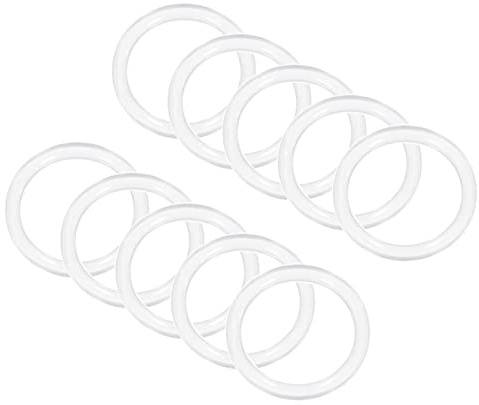 QUARKZMAN x 10 Stücke 19mm ID O-Ringe Unterlegscheibe Dichtung transparent | Unterlegscheibe Runde flach Dichtungsring, Silikon, Für Glas Türgriff