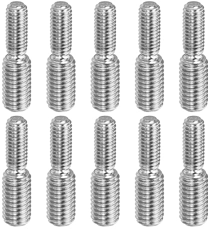 PATIKIL M6x1 a M8x1.25 Doppio Estremità Filettata Perno Vite Bullone, 10pz 304 Inossidabile Acciaio Asta Bulloni Filettatura Riduttore Adattatore per Mobili Ferramenta, 30mm Lungo
