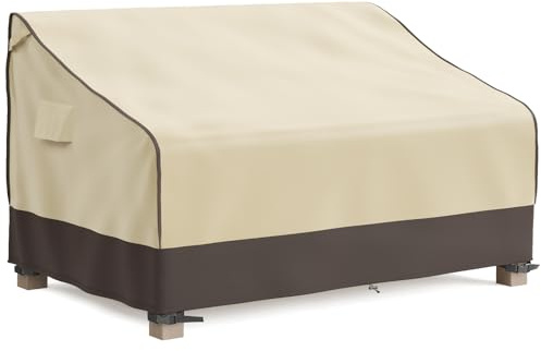 MR. Överdrag utomhus sofföverdrag vattentätt, uteplats möbelöverdrag för 2-sitssoffa passar upp till 152 cm B x 80 cm D x 91 cm H, fuktsäker och UV-skydd, brun och kaki