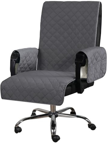 AQIGR wasserdichte Bürostuhl Bezug Universal Anti-Rutsch Stuhlhussen Bezug für Haustiere, Katzen, Hunde Drehstuhl Abnehmbare Computer Sessel Schutz Hülle (Color : #1, Size : with handrail)