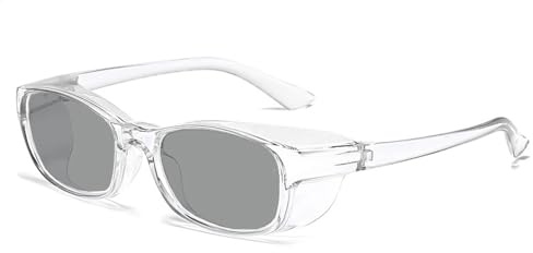 FGAQLUK Gafas Alérgicas Al Polen, Gafas De Sol Polarizadas, Anti-Luz Azul, Antivaho, Anti-UV, Gafas Protectoras Tridimensionales, Adecuadas For Adultos Con Ojos Sensibles(Color:Blanco)