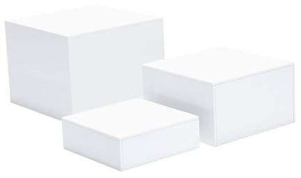 JISADER 3 Pezzi Alzatine per Buffet Alzatine per Alimenti Set di espositori per Tavolo da Dessert Scaffale per espositori per profumi Buffet Artigianato, Bianco