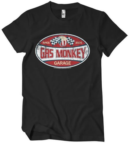 Gas Monkey Garage Offizielles Lizenzprodukt Since 2004 Label Herren-T-Shirt (Schwarz), XXX-Large