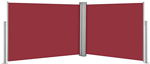 Iiaky Ausziehbare Seitenmarkise Rot 120 x 1000 cm Balkon Sichtschutz Sonnenschutz Terrasse Sichtschutz FüR Den Garten Senkrechtmarkise AußEn